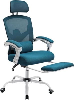 DUMOS Bureaustoel voor kantoorcomputer, gamingstoelen voor volwassenen, rollende draaibare verstelbare stoelen met hoge rugleuning met wielen, comfortabele lendensteun, comfortabele armen voor thuis,