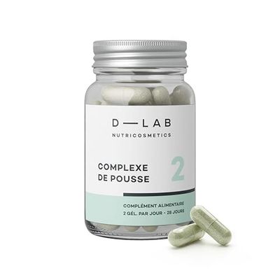 D-LAB | Complexe de Pousse Cheveux | 28 Jours de complément | Stimule la Pousse Très Rapide | Répare la Fibre et Nourrit Intensément le Cheveu pour un Renforcement Capillaire Optimal