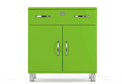 Tenzo Malibu Designer Rangement 2 Portes, 1 tiroir, Acier, Vert, 86 x 41 x 92 cm