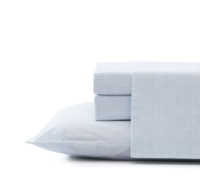 Tommy Bahama Kingsize lakens, katoenen percal beddengoedset, fris en koel, stijlvolle beddengoedset (Ala Moana gestreept blauw, kingsize)