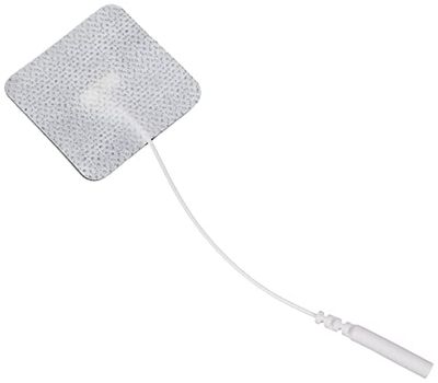 Promed Weefselelektrode 40 x 40 mm, 4 stuks, zelfklevende Tens elektroden met 2 mm stekkeraansluiting voor TENS/EMS-apparaten, herbruikbaar