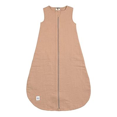 LÄSSIG Saco de Dormir de Verano para Bebé sin Mangas Algodón Muselina Certificado GOTS/Muslin Baby Sleeping Bag GOTS maple, 86/92