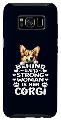 Coque pour Galaxy S8 Derrière chaque femme forte se trouve son corgi