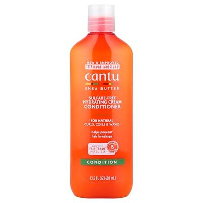CANTU - Revitalisant hydratant au beurre de karité - Revitalisant sans sulfate pour cheveux bouclés et texturés - Lot de 1 (1 x 400 ml), l'emballage peut différer
