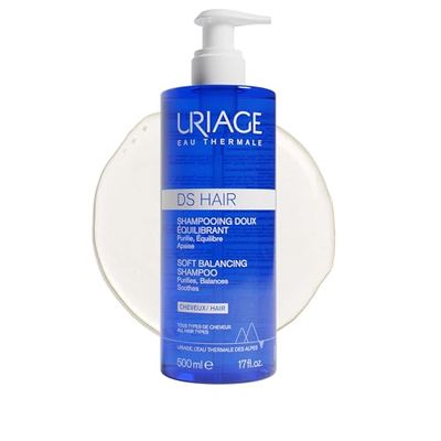 Uriage DS Hair Shampooing anti-pelliculaire 500 ml – Élimine les pellicules, apaise les démangeaisons, purifie et rééquilibre – Tous types de cheveux – Cuir chevelu sensible et irrité