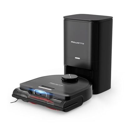 Rowenta, Robot Aspirapolvere X-PLORER Serie 220+, Animal & Allergy, Robot Aspirapolvere Lavapavimenti con Svuotamento Automatico della Polvere, Batteria di 120 Min, Potenza fino a 5600 PA, RR9495
