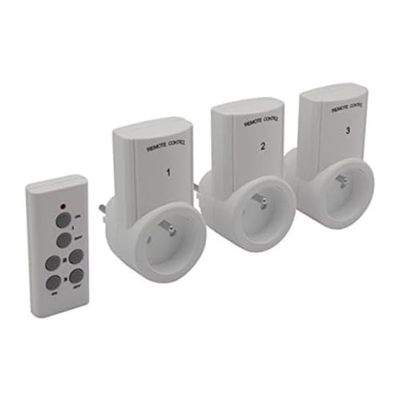 Perel Conjunto de 3 tomadas com controlo remoto 7500 – 3 N2
