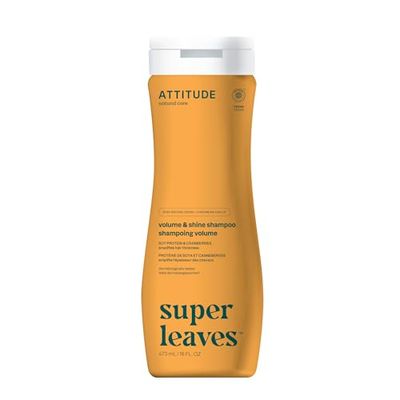 ATTITUDE Shampooing Volume & Brillance, certifié EWG, cheveux fins, ingrédients d’origine naturelle, végan, Protéines de Soja & Canneberges, 473 mL