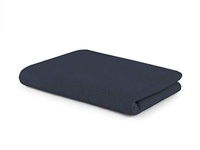 SETEX Couverture en piqué gaufré, Polyvalente, en 100% Coton, Convient comme Plaid, Couvre-lit, Couverture d'été, Couverture d'extérieur et Plus Encore, 150 x 200 cm, Bleu foncé