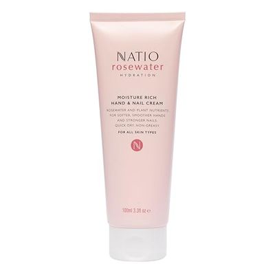 Natio Australia Crème Hydratante à l'Eau de Rose pour les Mains et les Ongles - Crème pour les mains - Lotion pour les mains sèches - 100 ml