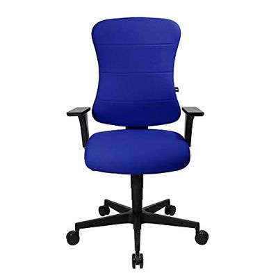 Topstar Art Comfort met verenkern en incl. in hoogte verstelbare armleuningen, bureaustoel, stof, blauw