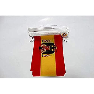 AZ FLAG - Guirlande Drapeau Espagne franquiste 1945-1977 - 6 Mètres Avec 20 Fanions Espagnol De Franco De 21x14 cm - Petits Drapeaux 100% Polyester - 60g