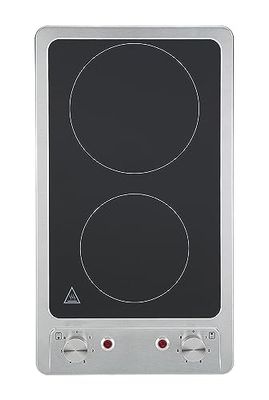 Respekta Placa de vitrocerámica independiente con dos zonas de cocción/Placa de dos zonas de cocción / 6 niveles de potencia/Indicador de calor residual/En negro/KM 9120EN