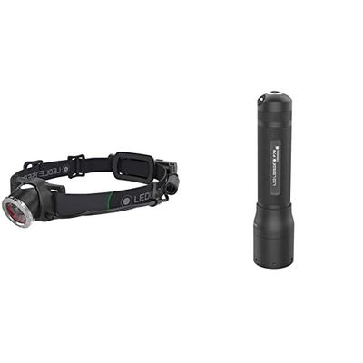 Ledlenser MH10 Outdoor Torcia Frontale LED, Batteria al Litio 18650 Ricaricabile, 600 Lumen, Pesca & P7R Torcia Tascabile LED, 1000 Lumen