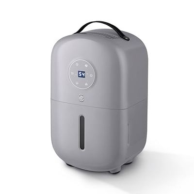Swan SH16501 5L 2-in-1 Dehumidifier & Air Purifier with LED Display, 3 Modes, Intelligent Humidity Sensor, Carbon Filter, 1.5L Water Tank, 155W, Grey