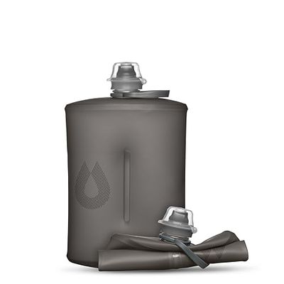 Hydrapak Stow 1L, Borraccia comprimibile Senza BPA e PVC, Unisex-Adult, Mammoth Grey, 1 L