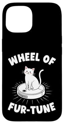 Wheel Of Fur-Tune Robot Vacuum Cleaner Funny Cat Case for iPhone 15