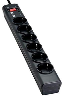 Eaton Multiprise/Parafoudre - Eaton Protection Strip 6 FR - PS6F - 6 prises FR - Noir