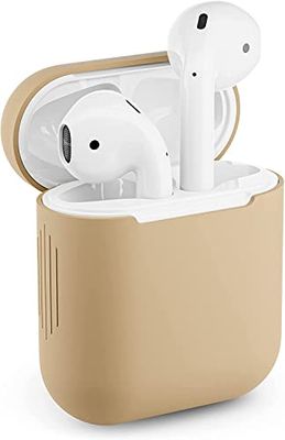 Skyddsfodral för Apple Airpods 1 & 2 silikonfodral Airpod-fodral med exakt passform (ljusbrun)