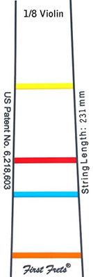 Fingerboard marking FIRST FRET 117, for 1/8 violin, 231 mm