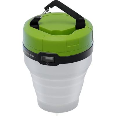 goobay 58392 - Lampada da campeggio a LED, 1 Watt, pieghevole, 3 in 1, flusso luminoso 90 lm, lampada a sospensione, torcia a LED, lampada da comodino per campeggio e attività all'aperto, per camper