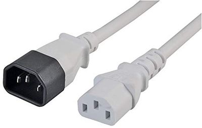 Pro Elec PE01113 - Cavo di alimentazione da IEC maschio a IEC femmina, 5 m, colore: Bianco