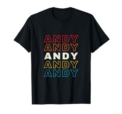 I Love Andy Personalized Retro Sunset First Name T-Shirt