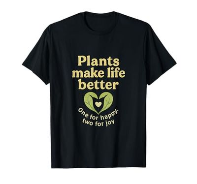 Plants Make Life Better Simple Joy Leaf Heart Graphic T-Shirt