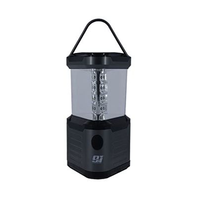 7hSevenOn Deco - Lanterne LED pour camping, activités de plein air, plastique ABS, puissance 4 x 1,5 W, technologie LED, 150 lumens, 6000 K, protection IP20, piles LR20-D, noir