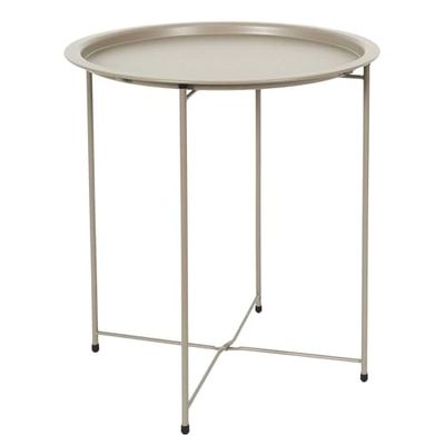HOME DECO FACTORY, HDO0052, Sienna Beige model, tafel, salontafel, meubel, tuinmeubelen, buitentafel, 47 x 50 x 47 cm, zelf in elkaar te zetten, beige