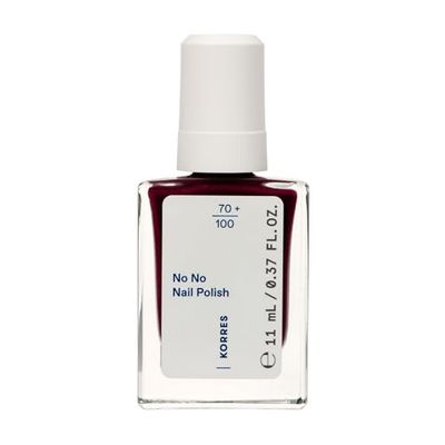 KORRES No No Nail Polish 59 Burgundy Red – smalto vegano 10-free con effetto gel, elevata coprenza e brillantezza, resistente alle scheggiature, 11 ml