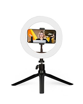 KSIX Adjustable Desktop Tripod Ring Light, LED Ring Light for Mobile, 3 Light Temperatures and 10 Brightness Intensities, Ring Light for TIK Tok, Photography, Selfie