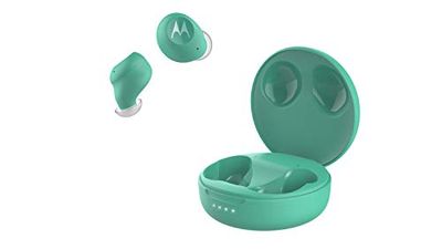 Motorola Vervebuds 250 - Bluetooth In Ear True Draadloze Hoofdtelefoon - Draagbaar, Draadloze Laadbox - 18 Uur - Ipx5 Waterdicht - Touch Control - Compatibel Met Alexa, Siri, Google - Turquoise
