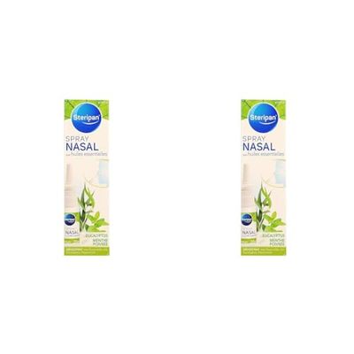 Steripan - Spray Nasal Décongestionnant - Aux Huiles Essentielles - Eucalyptus et Menthe Poivrée - 20ml (Lot de 2)
