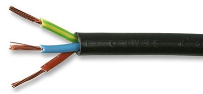 Pro Elec PEL01048 0.50 mm2 2183Y 3-Core mains Cable, 3A, Black, 100 m