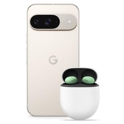 Google Pixel 9 - Unlocked Android Smartphone with Gemini, Advanced Camera, 24-Hour Battery, and 6.3" Actua Display - Porcelain, 256GB+Pixel Buds Pro 2
