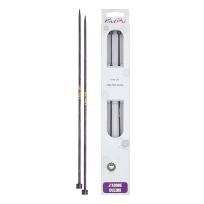 KnitPro J’Adore Cubics Knitting Needles – 35cm x 4mm Single Ended Knitting Pins, Purple