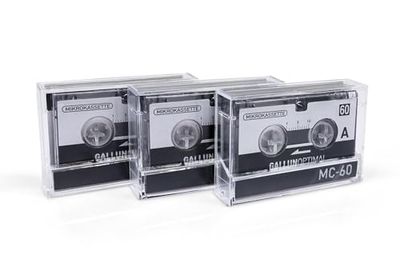 GALLUNOPTIMAL MC60 - Microcassette per registratori vocali, confezione da 3, dittafono musicassetta, per audiocassette