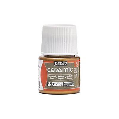 Pebeo - Cerámica - Color Opaco para Terracota, cerámica y Loza - Botella 45 ml, Oro Rico