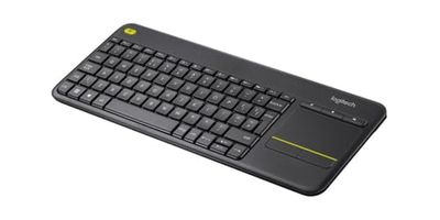 Logitech K400 Plus Keyboard, Czech Wireless Touch, Black, 920-007151