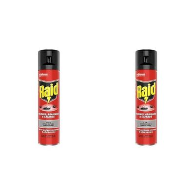 Raid Aerosol Fourmis/Araignees/Cafards 2En1 400 Ml (Lot de 2)