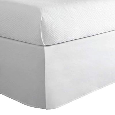 Today’s Home Cotton Blend Bed Skirt Dust Ruffle Classic Tailored Styling 14" Drop California King, White