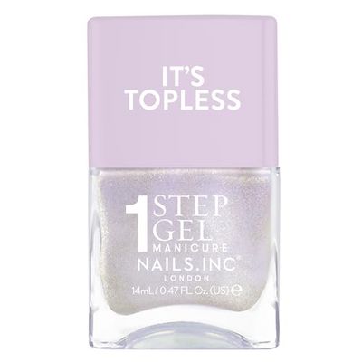 Nails Inc It's Topless Gel-Like Nail Polish, 4-in-1 Base Coat, Treatment, Colour & Top Coat, Long Lasting, Strong, Chip Free Nails, Glossy Salon Quality Manicure, Air Dry Nail Polish, Halle, 14 ML