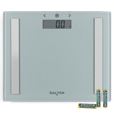 Salter 9113 SV3R Compact Analyser Bathroom Scale – Electronic Digital Bodyweight, Body Fat Scale, 150kg/23st 8lb, LCD Easy To Read Display, Step On Instant Readings, Includes Carpet Feet & Batteries