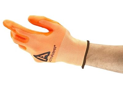 Ansell ActivArmr 97-012 Guantes de Trabajo de Seguridad, Protección Mecánica, Talla 10 (XL), Naranja (12 Pares)