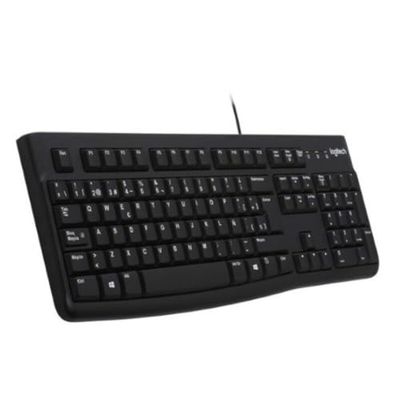Logitech K120 wired business keyboard for Windows and Linux, USB port, quiet typing, rugged, spill-proof, CH QWERTZ czech keyboard