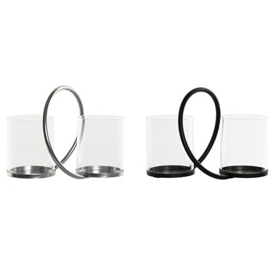 PORTAVELA METAL CRISTAL 24X19X18 DOBLE 2 SURT.