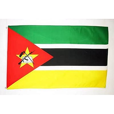 AZ FLAG - Bandera Mozambique - 90x60 cm - Bandera Mozambiqueña 100% Poliéster Con Ojales de Metal integrados - 50g - Colores Vivos Y Resistente A La Decoloración