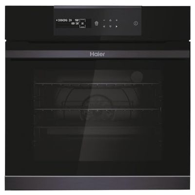 Haier I-Message Series 4 HWO60SM5B9BH- Horno Multifunción, Pirolítico, Conectividad WIFI, Capacidad 70L, Sonda térmica, 13 Funciones, Interfaz táctil, Iluminación Lateral, Negro