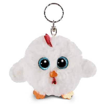 NICI Glubschis: The Original – Glubschis Hen keyring Henlou 9cm – Cuddly toy pendant for lanyards, keychains & key holders – Bag Charm